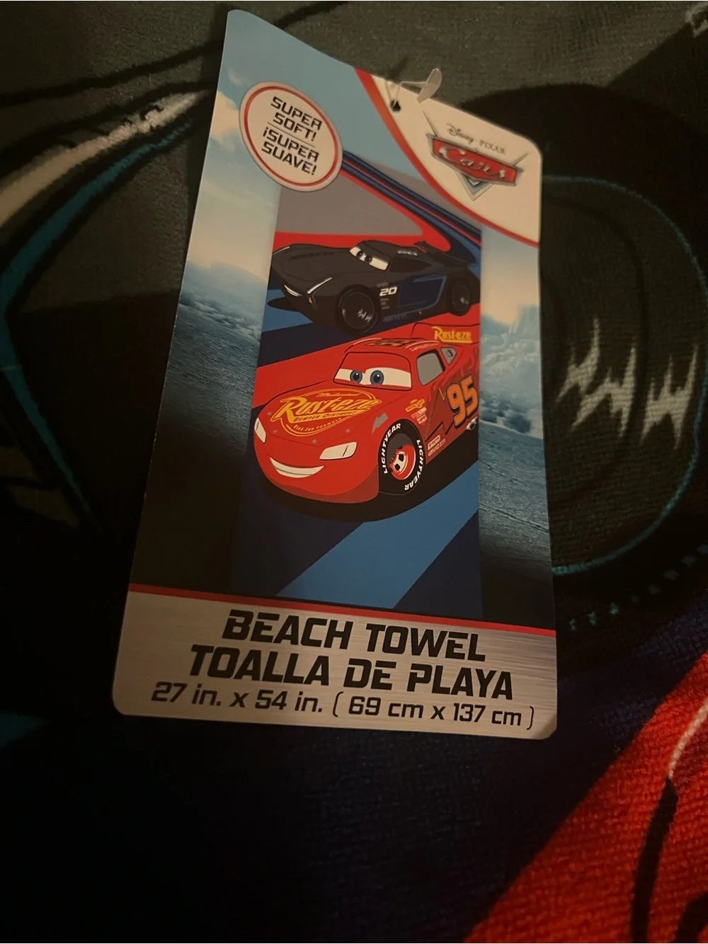 Disney Cars Lightning McQueen Red & Blue Beach Towel